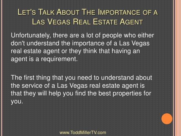 Let's Talk About the Importance of a Las Vegas Real Estate Agent - 웹
