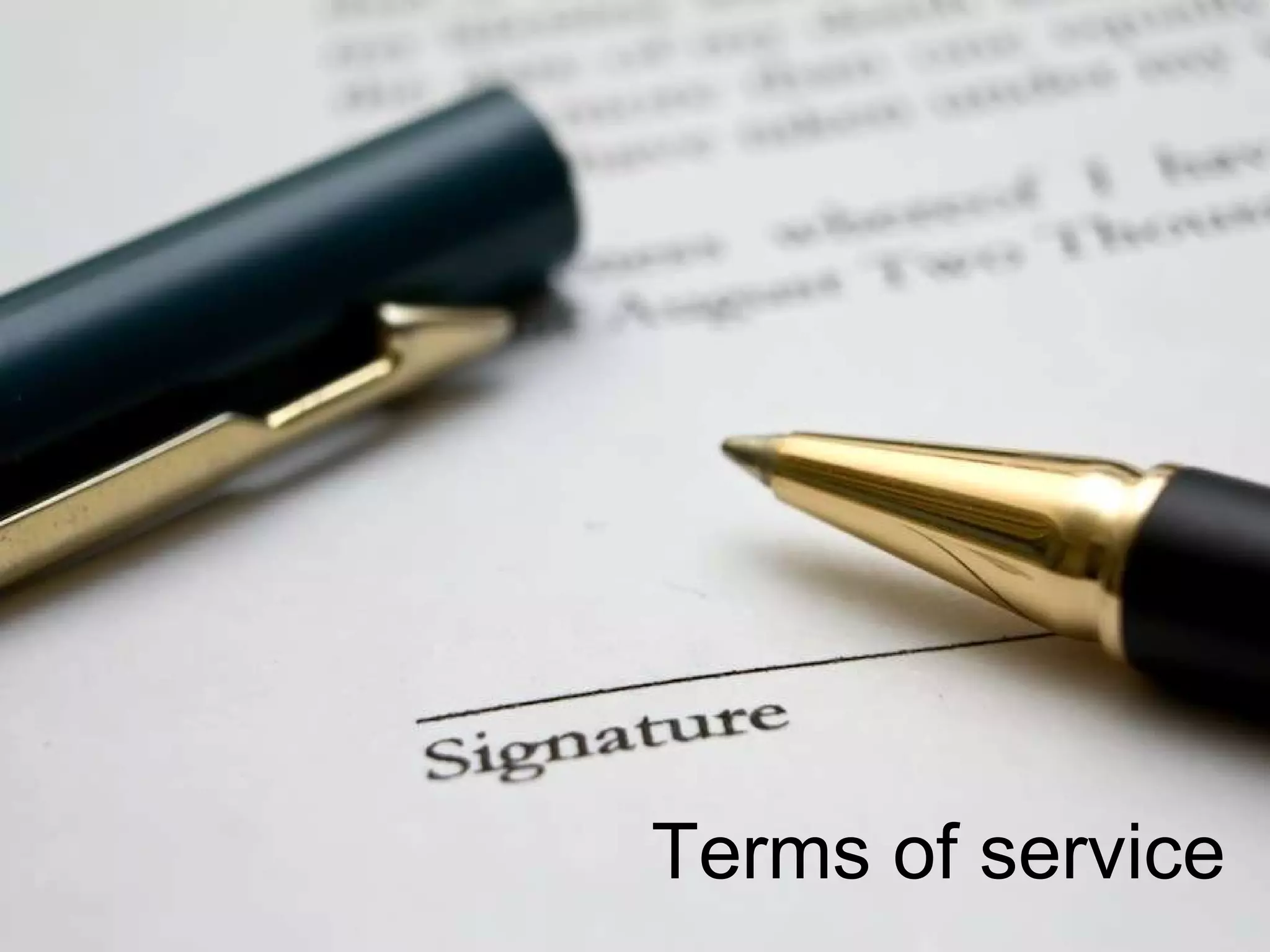 Terms of service All cloud services have ToS These can be arbitrary 