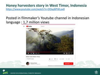 Honey harvesters story in West Timor, Indonesia
https://www.youtube.com/watch?v=OOxpBPWLax0
Posted in filmmaker’s Youtube channel in Indonesian
language : 1,7 million views
 