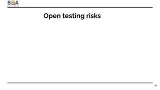 Open testing risks
34
 