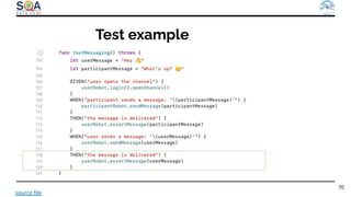 70
source ﬁle
Test example
 