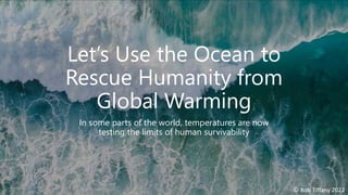 Let’s Use the Ocean to
Rescue Humanity from
Global Warming
In some parts of the world, temperatures are now
testing the limits of human survivability
© Rob Tiffany 2022
 