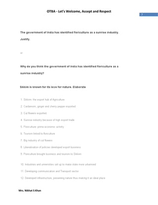 Mrs. Nikhat S Khan
7
OTBA - Let’s Welcome, Accept and Respect
 