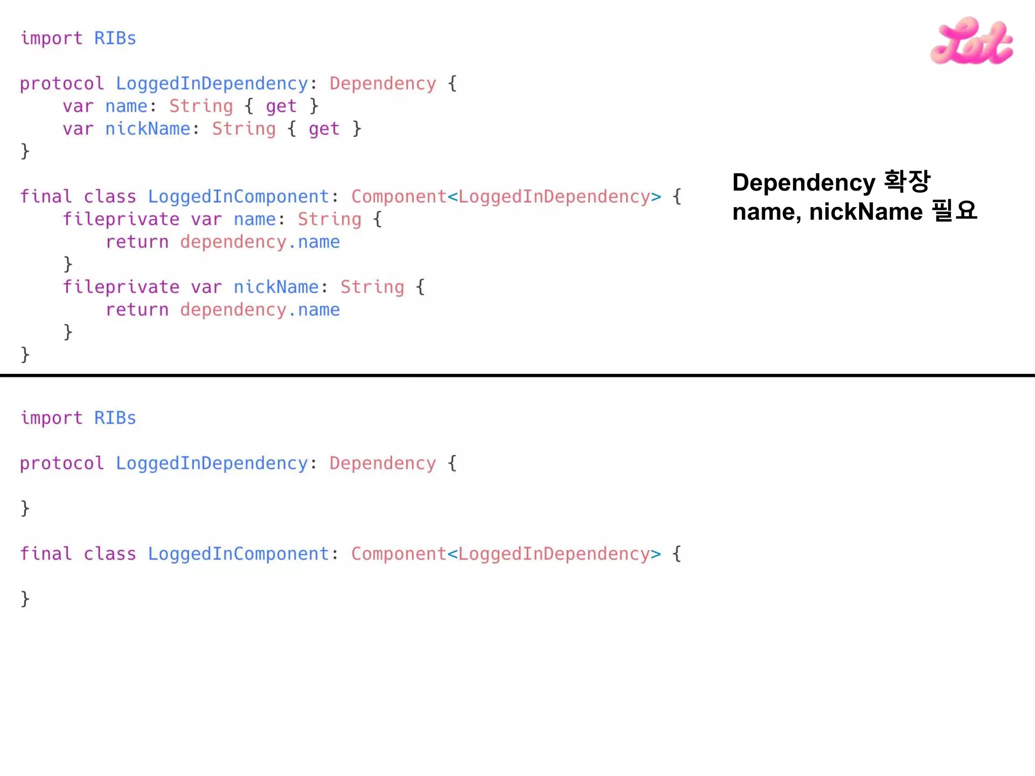 Dependency 확장
name, nickName 필요
 