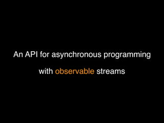 An API for asynchronous programming
with observable streams
 