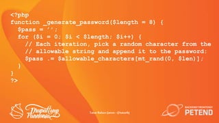 <?php
function _generate_password($length = 8) {
$pass = ’’;
for ($i = 0; $i < $length; $i++) {
// Each iteration, pick a ...