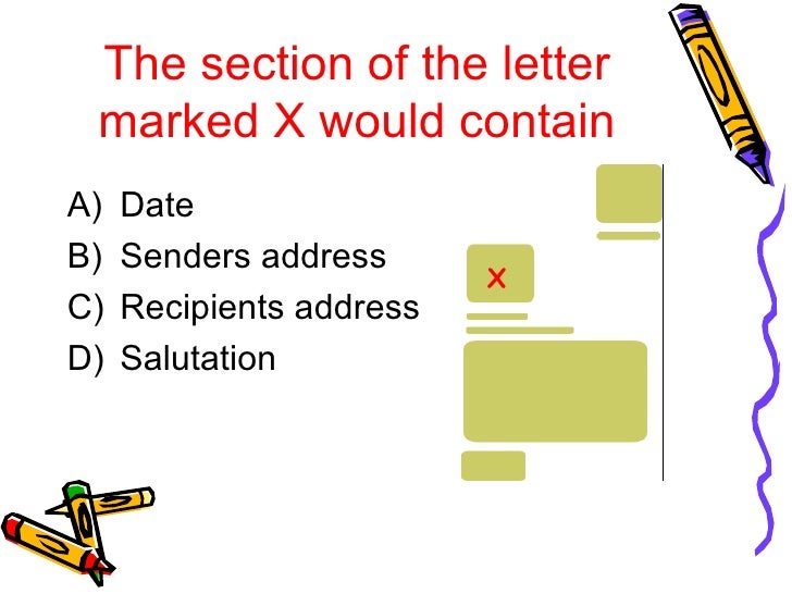 Writing letters quiz