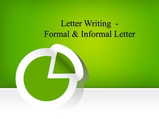 Letter Writing -
Formal & Informal Letter
 