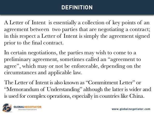 letter of intent models for business negotiations letter of intent models for business negotiations