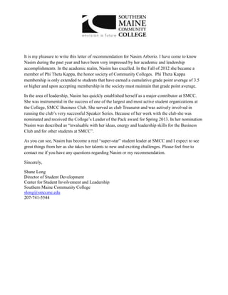 Shane Letter Recommendation Letter - Shane Long | DOCX
