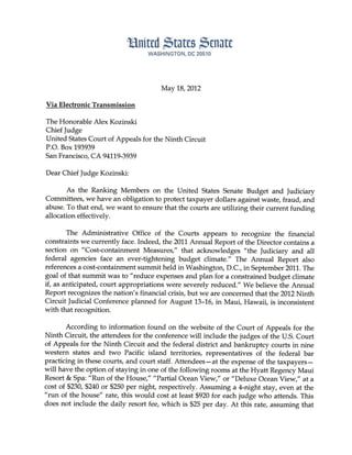 Letter to 9th Circuit regarding Maui judicial conference