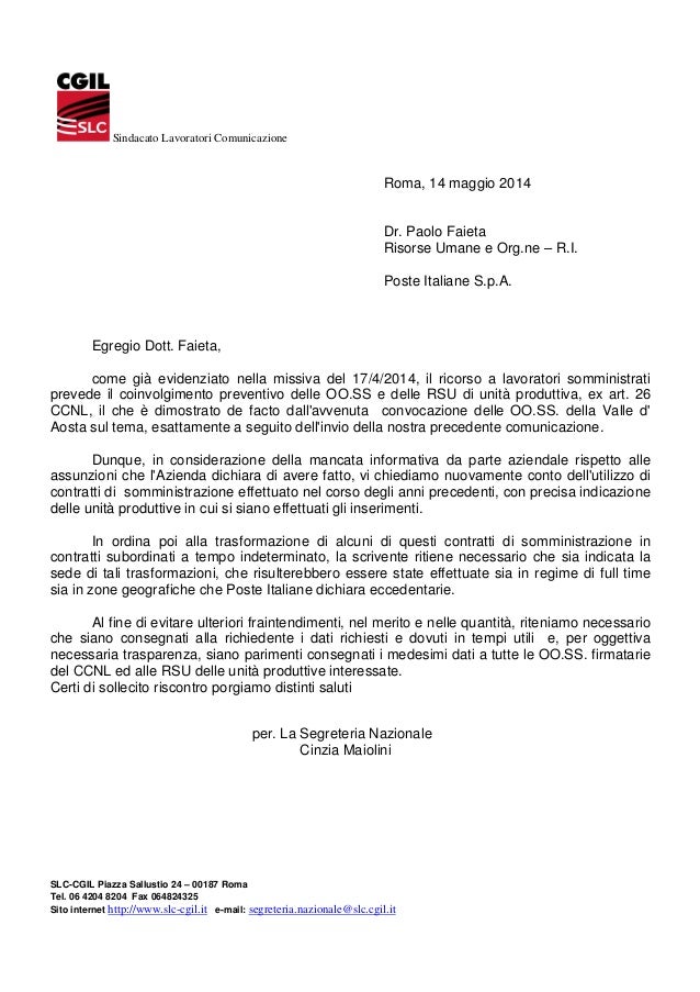 Lettera risarcimento danni sinistro