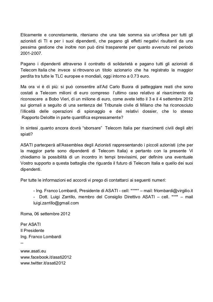 Lettera commerciale affidamento servizio
