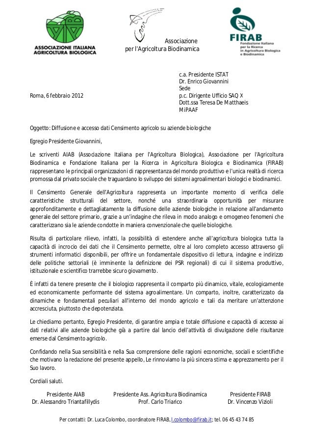 Lettera prelazione agraria modello