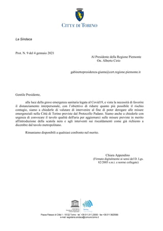 Lettera citta torino_a_regione