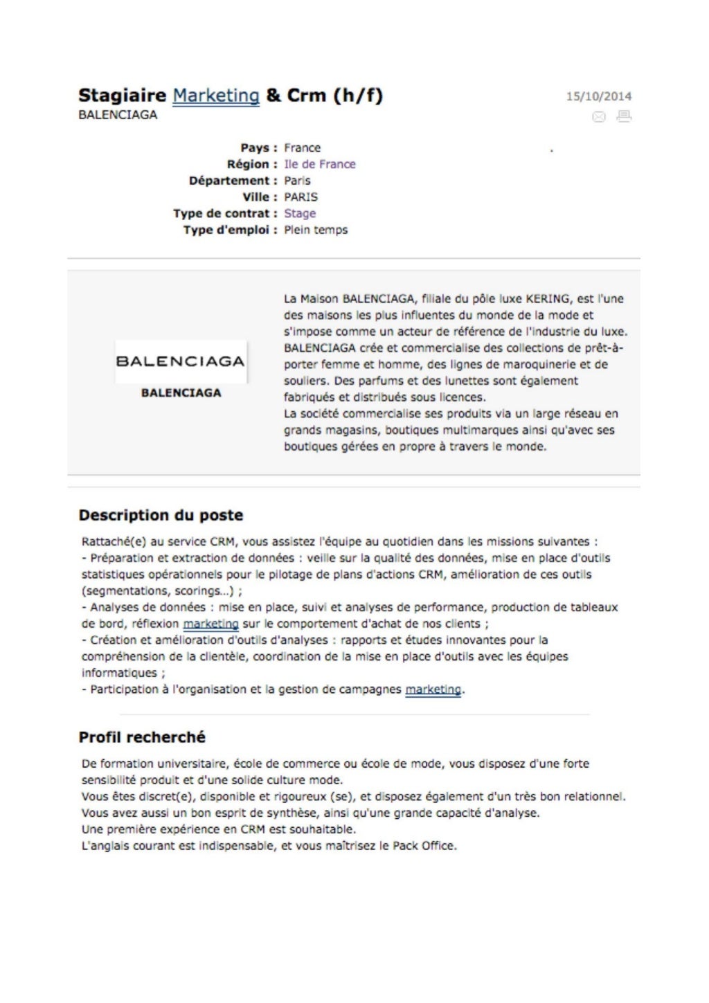 la lettre de motivation