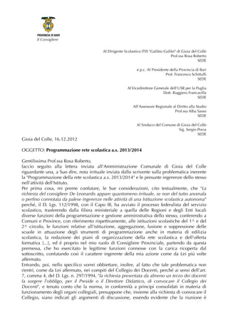 Risposta a una lettera di richiamo