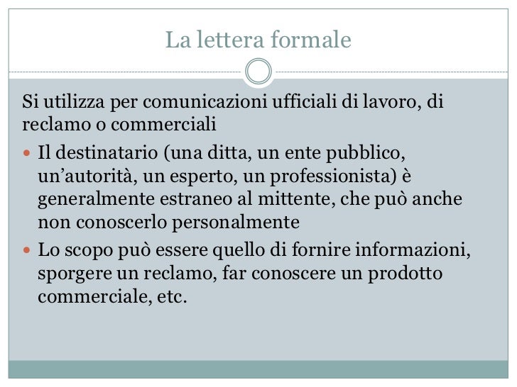 Lettera di presentazione via mail