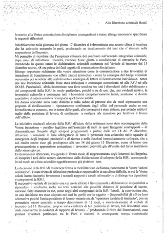La lettera di Luca Fiorini alla direzione LyondellBasell