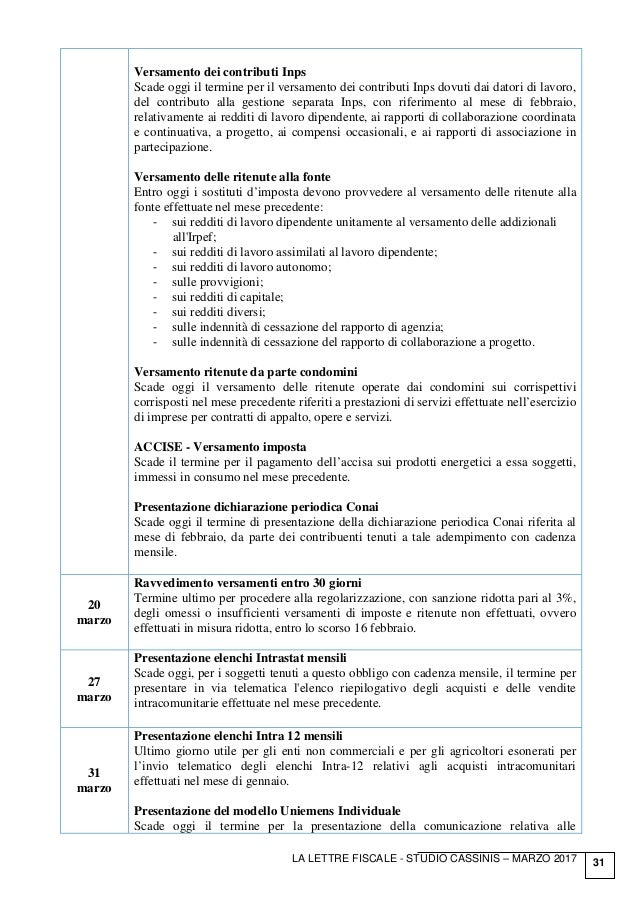 Lettera Fiscale Marzo 2017