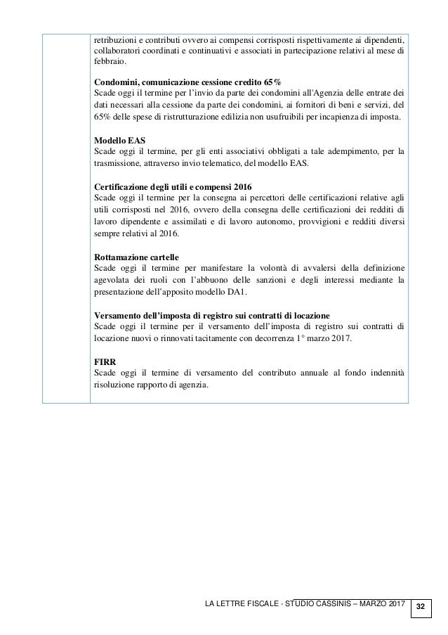 Lettera Fiscale Marzo 2017