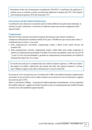 Lettera compensazione crediti debiti