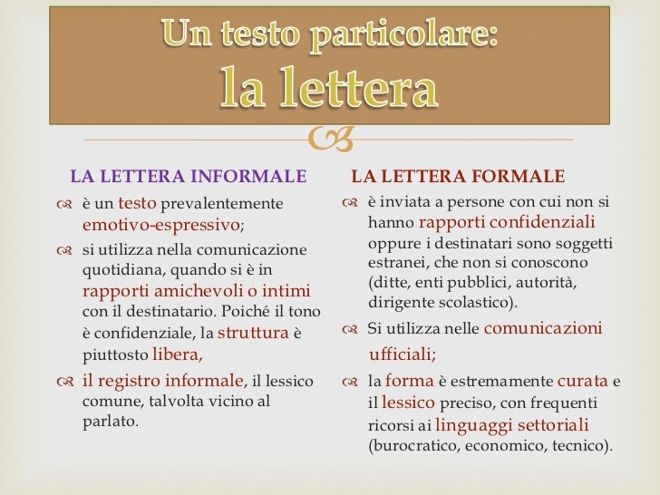 Al dirigente scolastico lettera
