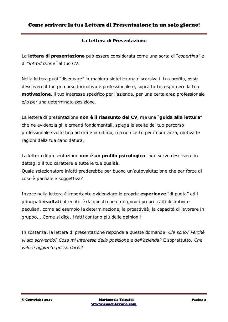 Come Scrivere Una Lettera Di Presentazione