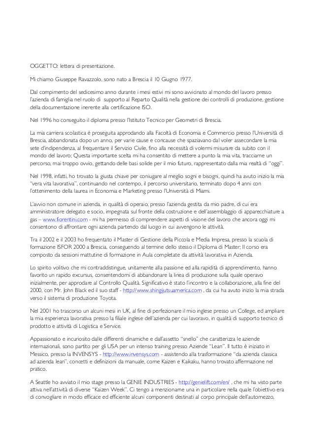 Lettera di presentazione in inglese scuola superiore