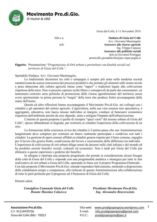 Associazione Pro.di.Gio.
C.F. 91114470726
Gioia del Colle (BA) - 70023
Sito web: www.prodigiopergioia.wordpress.com
E-mail...