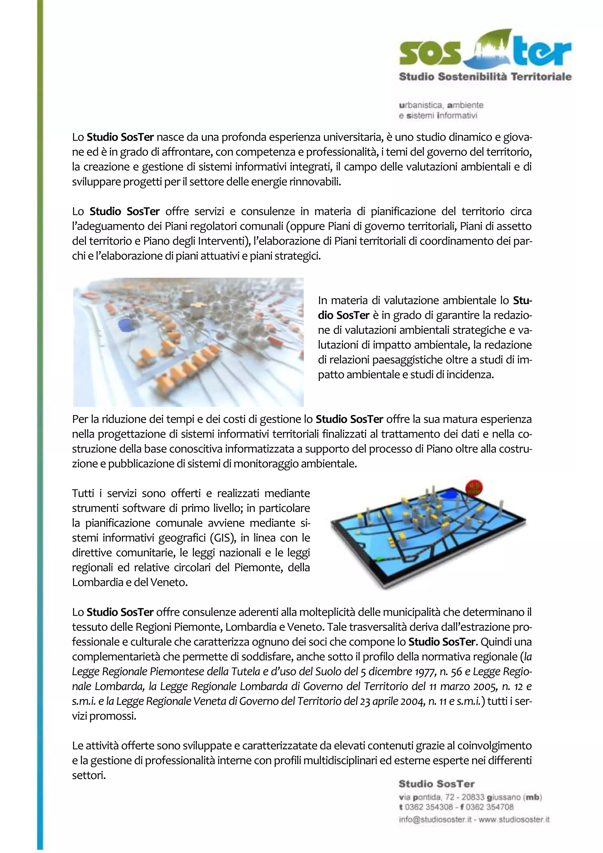 Lettera presentazione Studio SosTer | PDF