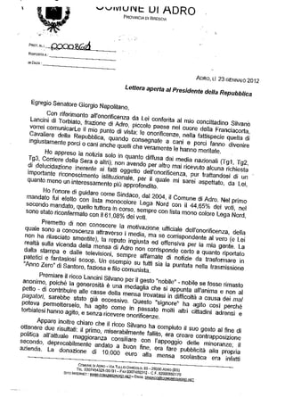 Lettera sindaco di_adro_a_napolitano