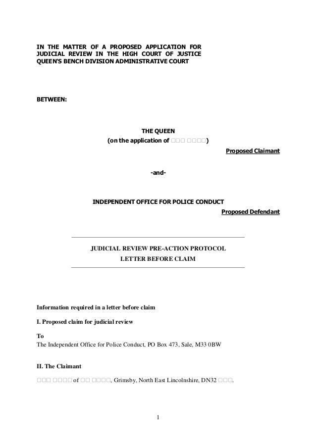 Letter Before Action >> Letter Before Action 26 Sept 2019 R Letter Before Action >> Letter Before Action 26 Sept 2019 R