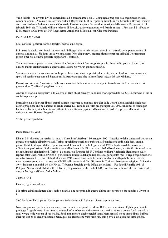 Lettere Di Condannati A Morte Della Resistenza Italiana