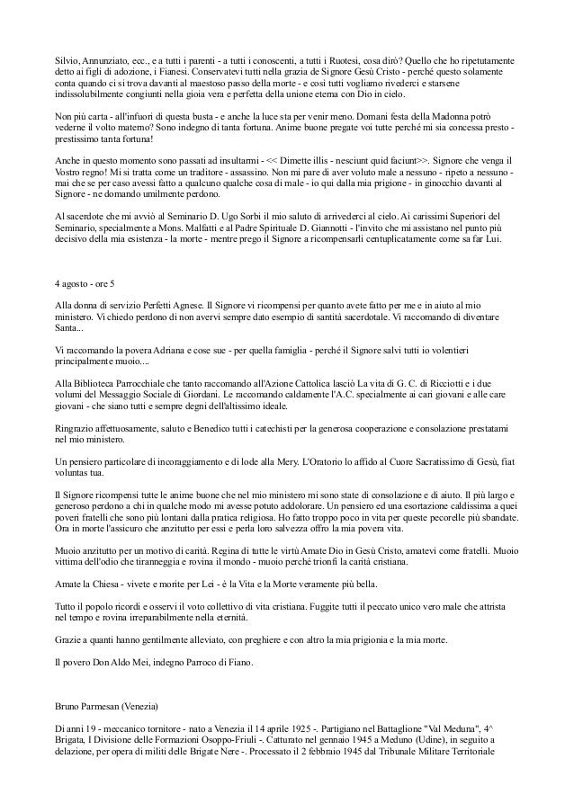 Lettere Di Condannati A Morte Della Resistenza Italiana