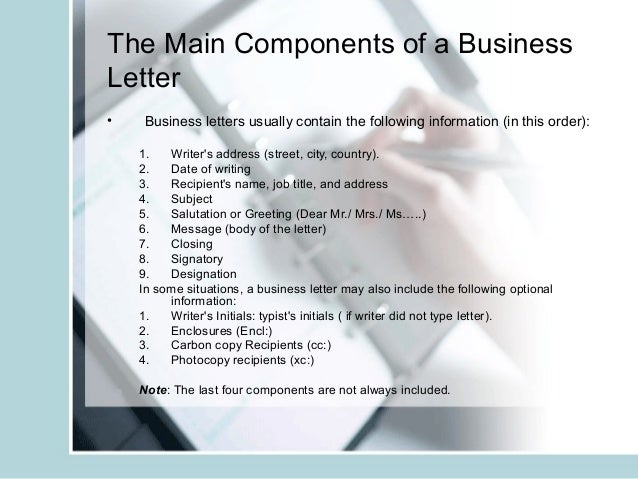 business letter pattern