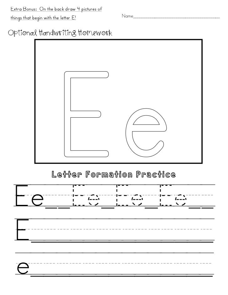 Things That Begin With E Letter E Worksheets Alphabet
