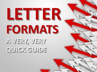 LETTER
FORMATS
A VERY, VERY
QUICK GUIDE

 