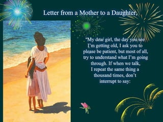 Letter from a mother to a daughter