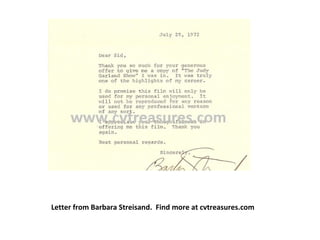 Letter from Barbara Streisand. Find more at cvtreasures.com
 