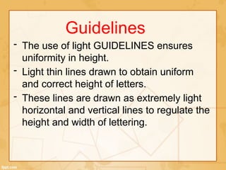 ENGINEERING DRAWING ( LESSON IN LETTERING) | PPTX