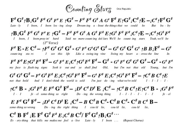 Letternote one republic counting stars