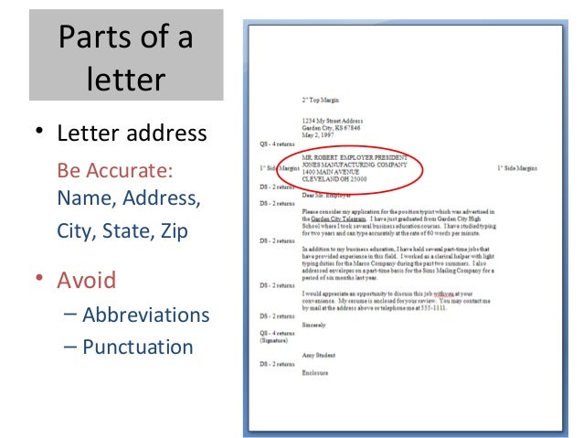 parts of a letter parts of block letter with student notes parts of a letter parts of block letter with student notes