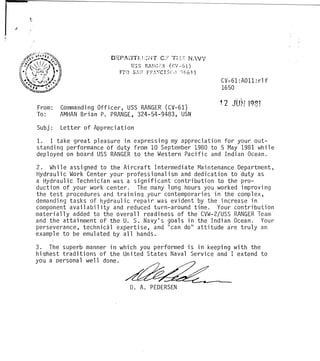 Letter Of Appreciation From Navy