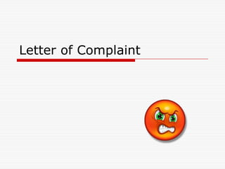 Letter of Complaint 
