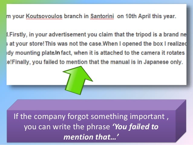 How to write an e-mail of complaint about a faulty product