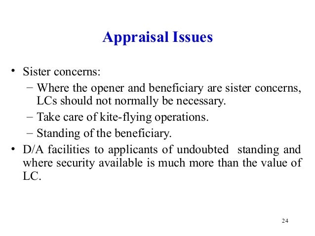 letter of credit letter of concerns