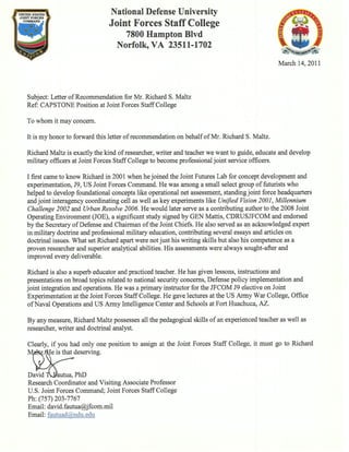 Letter Of Recommendaion For Maltz Final
