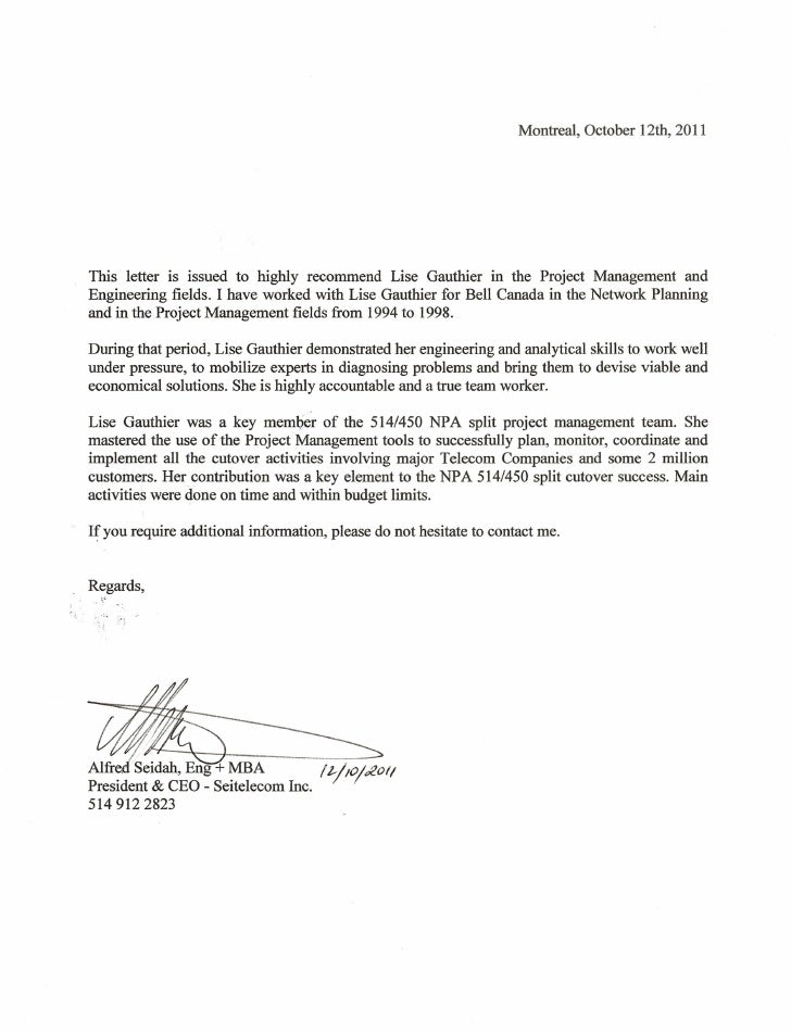 letter of recommend