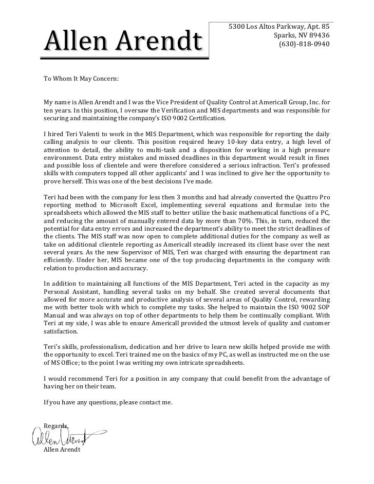 recommendation letter from supervisor for phd student